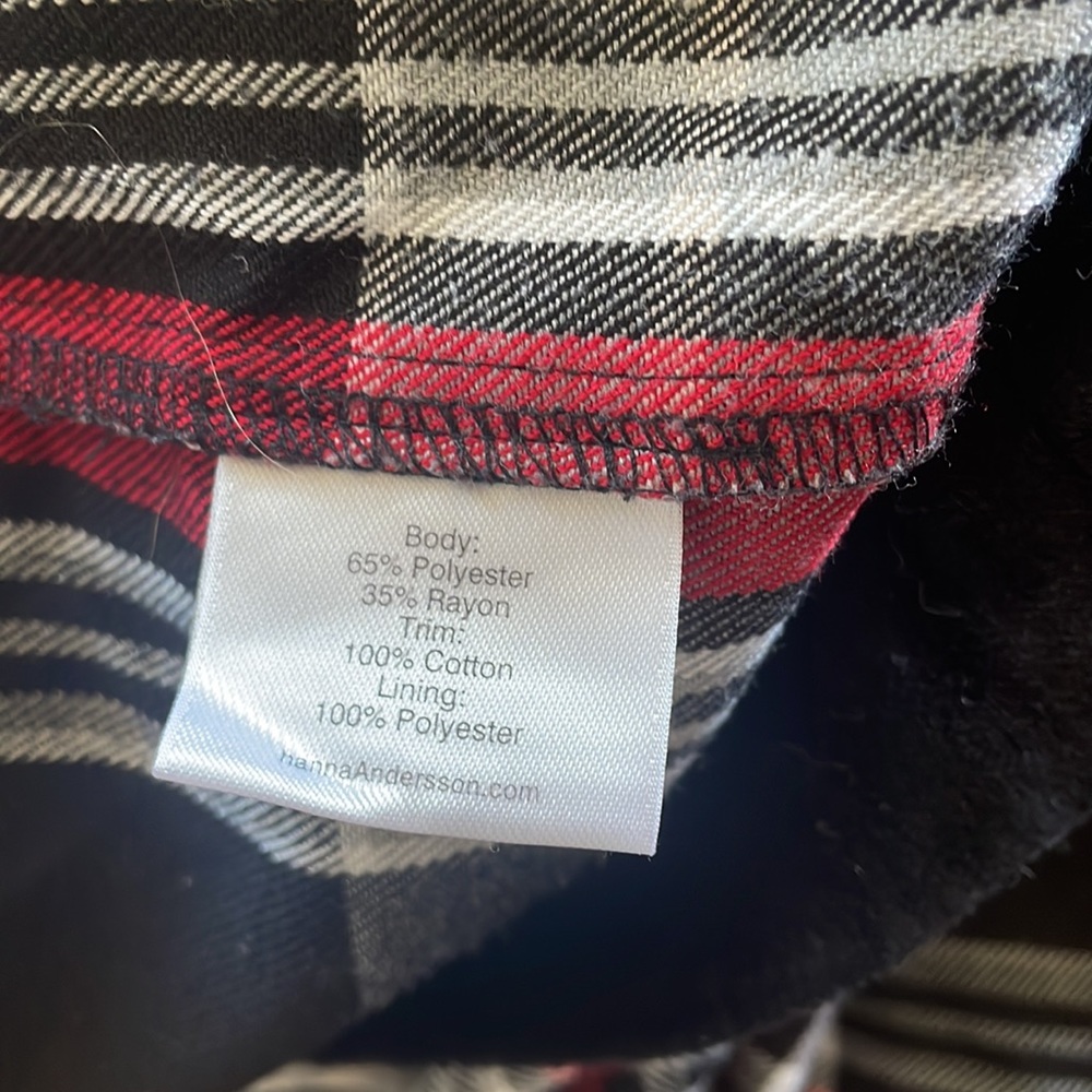 NWOT- Hanna Andersson Girl’s Plaid Dress Velvet Trim - Picture 4 of 4
